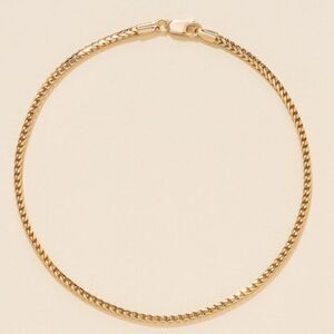 14K real gold 1.6mm Franco RD Chain | Fancy Chain Bracelet | Birthday Gift |